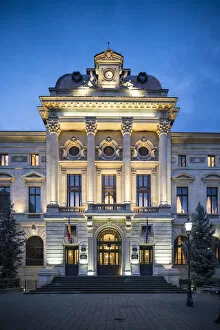 Images Dated 18th December 2019: National Bank of Romania at Night, Old Town Quarter of Lipscani, Bucharest, Romania