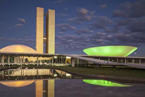 National Congress at dusk, Brasilia, Federal District, Brazil