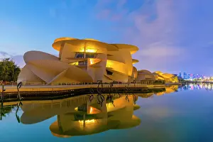 Historic Building Prints: National Museum of Qatar at Dusk, Doha, Qatar, West Asia