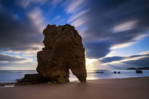 Sea Arch Prints: Natural Sea Arch on Beach, Algarve, Portugal