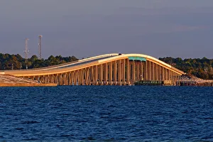 Florida Panhandle Prints: Navarre Beach Causeway Bridge, Navarre Beach, Florida, USA
