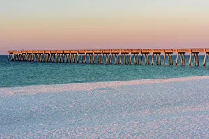 Florida Panhandle Prints: Navarre Beach fishing pier, Navarre, Florida, USA
