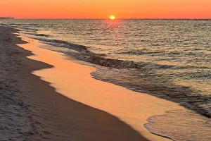 Florida Panhandle Prints: Navarre Beach on the Gulf of Mexico at dawn, Navarre, Florida, USA