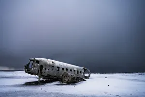 Plane Prints: US Navy plane wreckage, Solheimasandur, South Iceland, Iceland, Europe