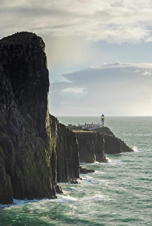 Sotland Prints: Neist Point Lighthouse on the Isle of Skye, Scotland. Winter (February) 2025
