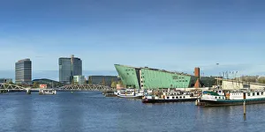 Barges Prints: NEMO Science Centre in Oosterdok, Amsterdam, Netherlands