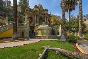 Images Dated 26th May 2022: Neoclassical Neptune Fountain at Santa Lucia Hill, Santiago, Santiago Metropolitan Region, Chile
