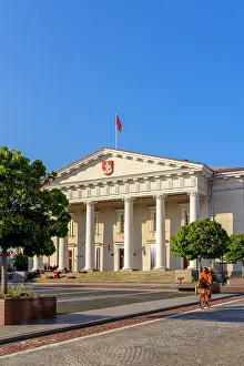 Lithuania Prints: The Neoclassical Styled Vilnius Town Hall, Vilnius, Lithuania