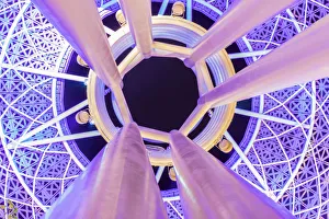 Illumination Prints: Neon light architecture on Bluewaters Island, Dubai, United Arab Emirates