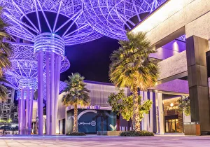 Illumination Prints: Neon light architecture on Bluewaters Island, Dubai, United Arab Emirates