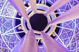 Architectural Abstracts Collection: Neon light architecture on Bluewaters Island, Dubai, United Arab Emirates