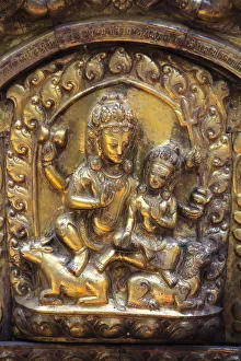 Nepal, Kathmandu, Gokarna Mahadev Temple, Brasswork