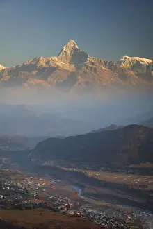 Nepal, Pokhara, Sarangkot, View of Annapurna Himalaya Mountain Range