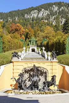 Images Dated 10th June 2022: Neptune Fountain, Castle Park, Linderhof Castle, Graswang Valley, Ammergau Alps, Upper Bavaria