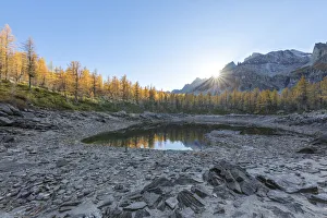 Larix Prints: The Nero Lake in autumn at sunset (Buscagna Valley, Alpe Devero, Alpe Veglia and Alpe
