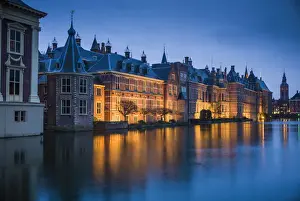 Netherlands, The Hague, Binnenhof Dutch Parliament buidings, dusk