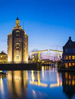 Images Dated 13th July 2016: Netherlands, North Holland, Enkhuizen. Drommedaris tower, historic former city gate