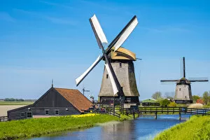 Canal Gallery: Netherlands, North Holland, Schermerhorn. Historic windmills at Museummolen Schermerhorn