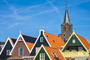 Images Dated 13th July 2016: Netherlands, North Holland, Volendam. Tower of Sint-Vincentiuskerk (St