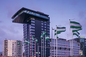 Rotterdam Prints: Netherlands, Rotterdam, Mainport Hotel, dawn
