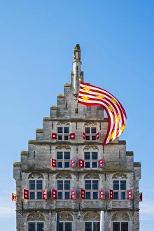 Images Dated 21st April 2016: Netherlands, South Holland, Gouda. Rear side of Stadhuis Gouda city hall on Markt square
