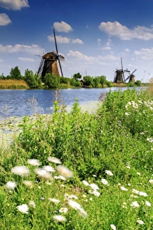 Netherlands, South Holland, Kinderdijk. Windmills