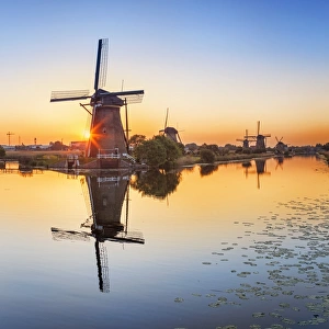 Netherlands, South Holland, Kinderdijk. Windmills