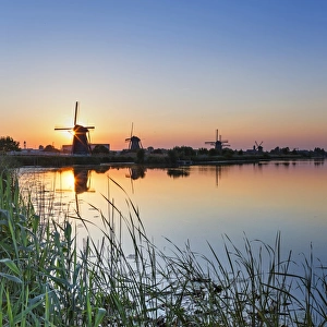 Netherlands, South Holland, Kinderdijk. Windmills