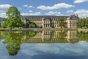 Images Dated 7th January 2022: Neues Schloss Castle reflecting in Eckensee sea, castle grounds, Stuttgart, Baden-Wurttemberg