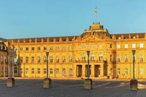 Schlossplatz Prints: Neues Schloss Castle at Schlossplatz Square, Stuttgart, Baden-Wurttemberg, Germany