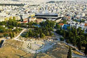Images Dated 23rd February 2012: New Acropplis Museum & City Overview from the Acropolis, Plaka, Athens, Greece