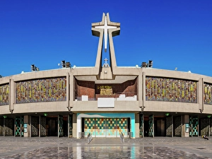 Atrium Prints: New Basilica of Guadalupe, Plaza de las Americas, Villa de Guadalupe, Mexico City, Mexico