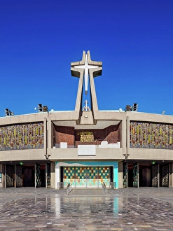 Atrium Prints: New Basilica of Guadalupe, Plaza de las Americas, Villa de Guadalupe, Mexico City, Mexico