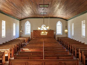 Welsh Settlement Prints: New Bethel Chapel, interior, Gaiman, The Welsh Settlement, Chubut Province, Patagonia
