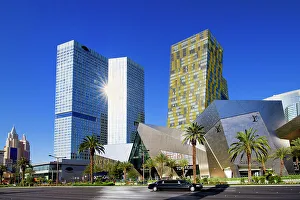 Shopping Mall Prints: New Vegas Strip View with City Center Mall, Aria Complex Las Vegas, Nevada, USA