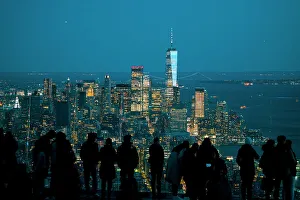 Images Dated 17th August 2022: New York Skyline as seen from The Edge, Hudson Yards, Manhattan, New York City, USA