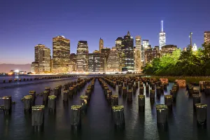 East River Prints: New York Skyline at Twilight, New York City, USA