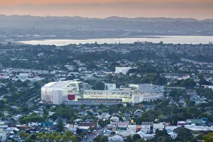 Cone Prints: New Zealand, North Island, Auckland, Eden Park, largest sports stadium in NZ, elevated