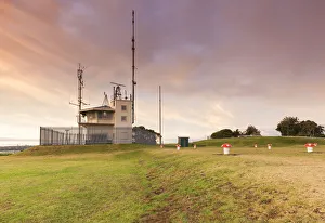 Auckland Prints: New Zealand, North Island, Auckland, Mt. Victoria weather station, Devonport, dawn