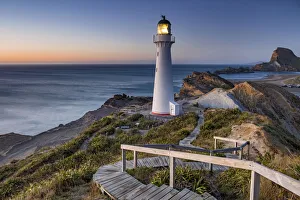 New Zealand, North Island, Castlepoint Lighthouse, morning light