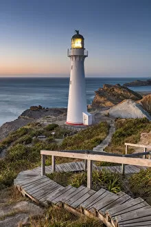 New Zealand, North Island, Castlepoint Lighthouse, morning light
