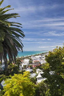 New Zealand, North Island, Hawkes Bay, Napier, elevated city view