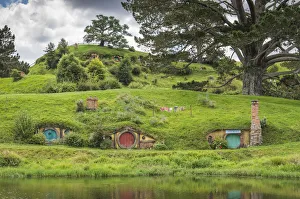 New Zealand, North Island, Matamata, Hobbiton Movie Set, Hobbit house