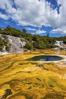 Hot Springs Prints: New Zealand, North Island, Orakei Korako Geothermal Area, Hot springs