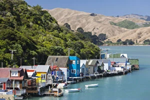 Images Dated 2nd August 2016: New Zealand, North Island, Paremata, houses along Porirua Harbour