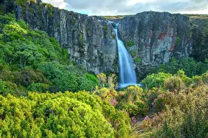 Basalt Prints: New Zealand, North Island, Tongariro National Park, Taranaki Falls