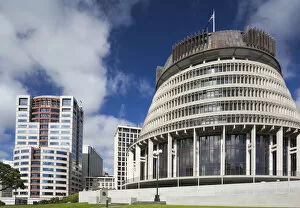 Images Dated 2nd August 2016: New Zealand, North Island, Wellington, The Beehive, Executive Wing of the NZ Parliament