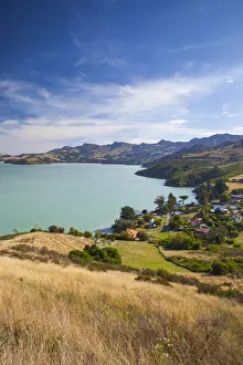 New Zealand, South Island, Christchurch-Rapaki, view of Rapaki Bay