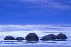 Australasian Prints: New Zealand, South Island, Otago, Moeraki, Moeraki Boulders also known as Te Kaihinaki