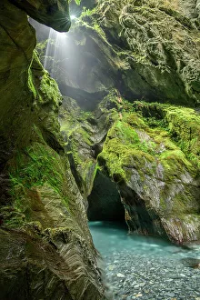 Sun Star Prints: New Zealand, South Island, West Coast, Haast, slot canyon